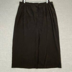 Cotton Ginny Velour Midi Skirt Black Pencil Shirt Sz 20